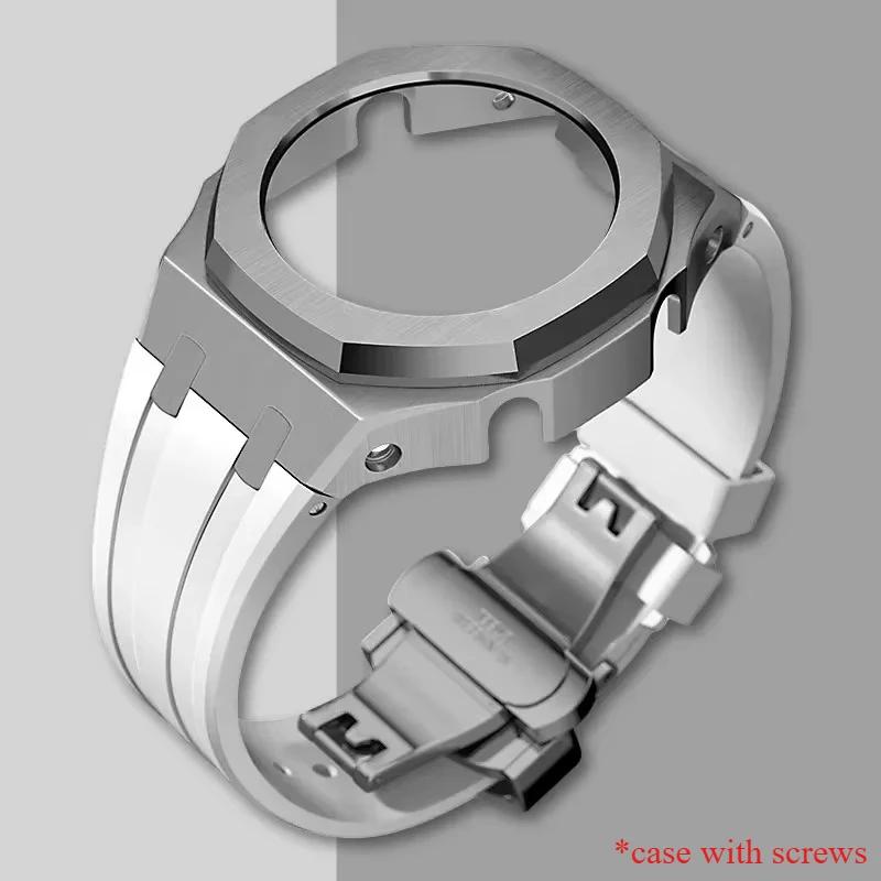 Металлический корпус 4-го поколения Безель Рамка GA2100 GAB2100 Casioak Мод Кит Модификация Рамка Для GA2110 Металлический Резиновый Ремешок Аксессуар Оптом