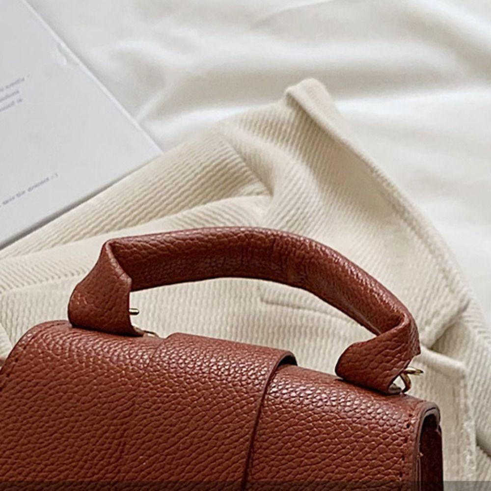 Solid Color Chic Crossbody Bag Pu Leather Women's Shoulder Bag Fashionable Mini Coin Purse Travel