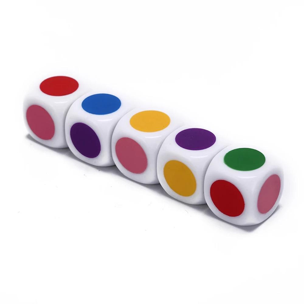 Family Party Puzzle Game 16 mm Board Game Acrylic Cube Dice White Color Six Sided Dices