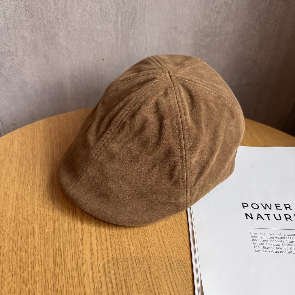 Simple Color Solid Suede Women Casual Beret For Autumn And Winter Use Daily