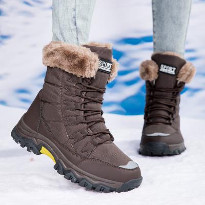 Зимние бархатные теплые и толстые спортивные и для отдыха женские, для мам среднего и пожилого возраста, противоскользящие высокие сноубутсы