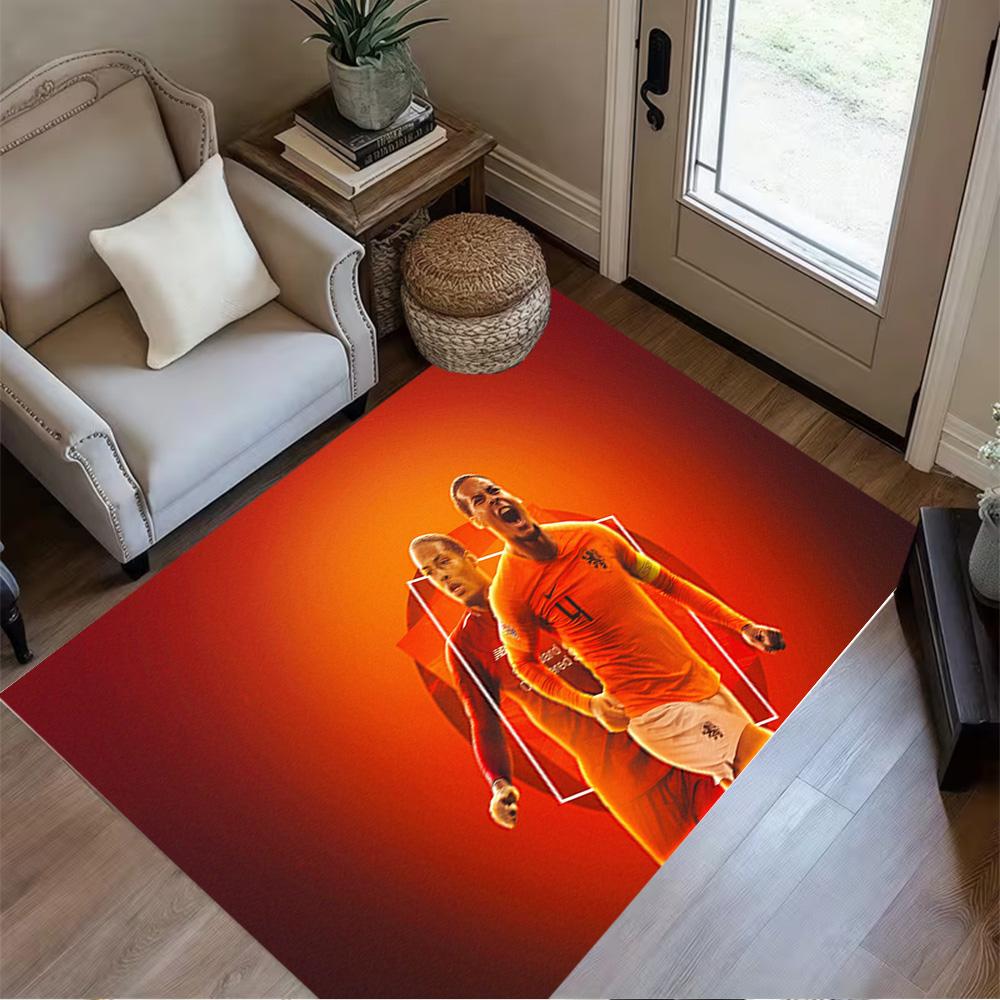 Football Player Action Area Rug Design for Study room Dormitory Playrooms Outdoor Antislip Carpet Decorate Offices