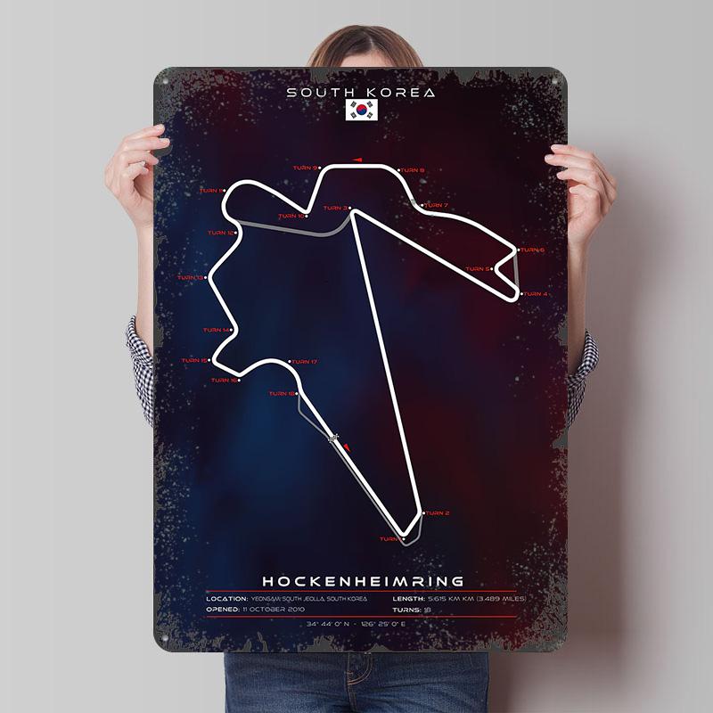Корея Circuit Оловянная табличка Постер Индивидуальное настенное искусство Ретро Винтажные металлические знаки для мужской комнаты Современное украшение дома Роскошный декор