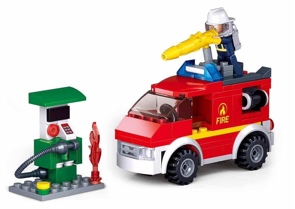 Klocki Sluban Fire Wóz Strażacki I Dystrybutor 136 - B0623