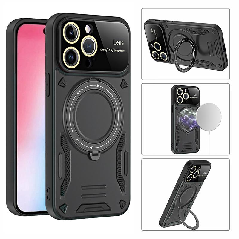 Противоударный чехол Rugged Armor для телефона Motorola Moto E13 E20 E22 G13 G14 G20 G22 G30 G32 G53 G60 G84 с магнитной подставкой, задняя крышка
