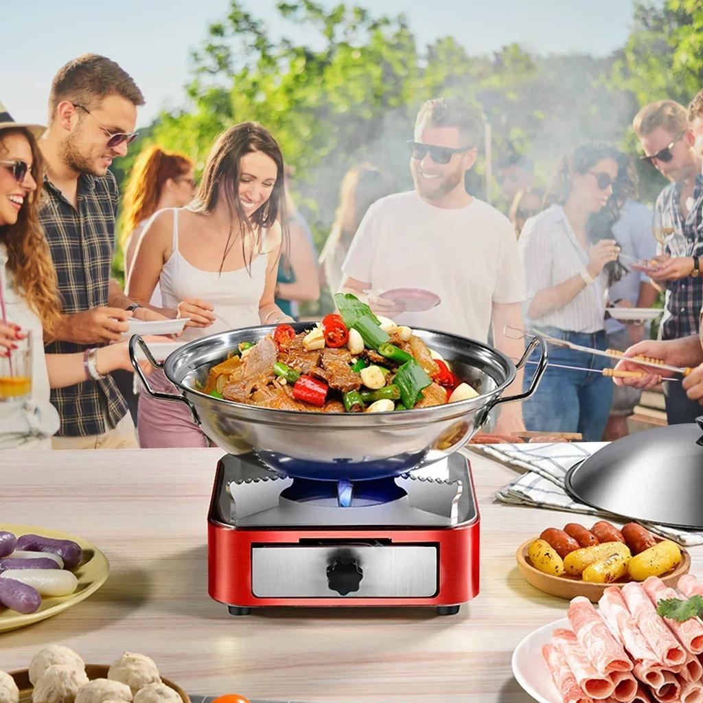 Портативная походная плита с регулируемым ящиком для мощности огня, спиртовая плита для барбекю на открытом воздухе, походное оборудование