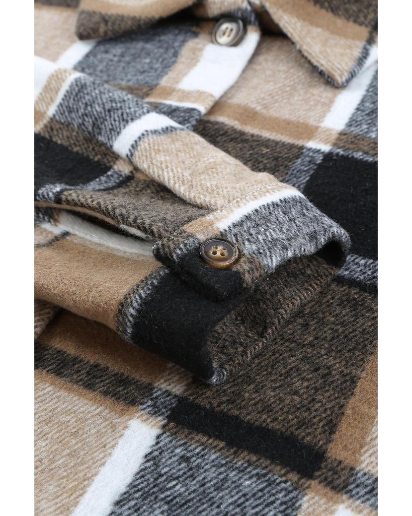 Azura Exchange Куртка-рубашка с клетчатым принтом на пуговицах