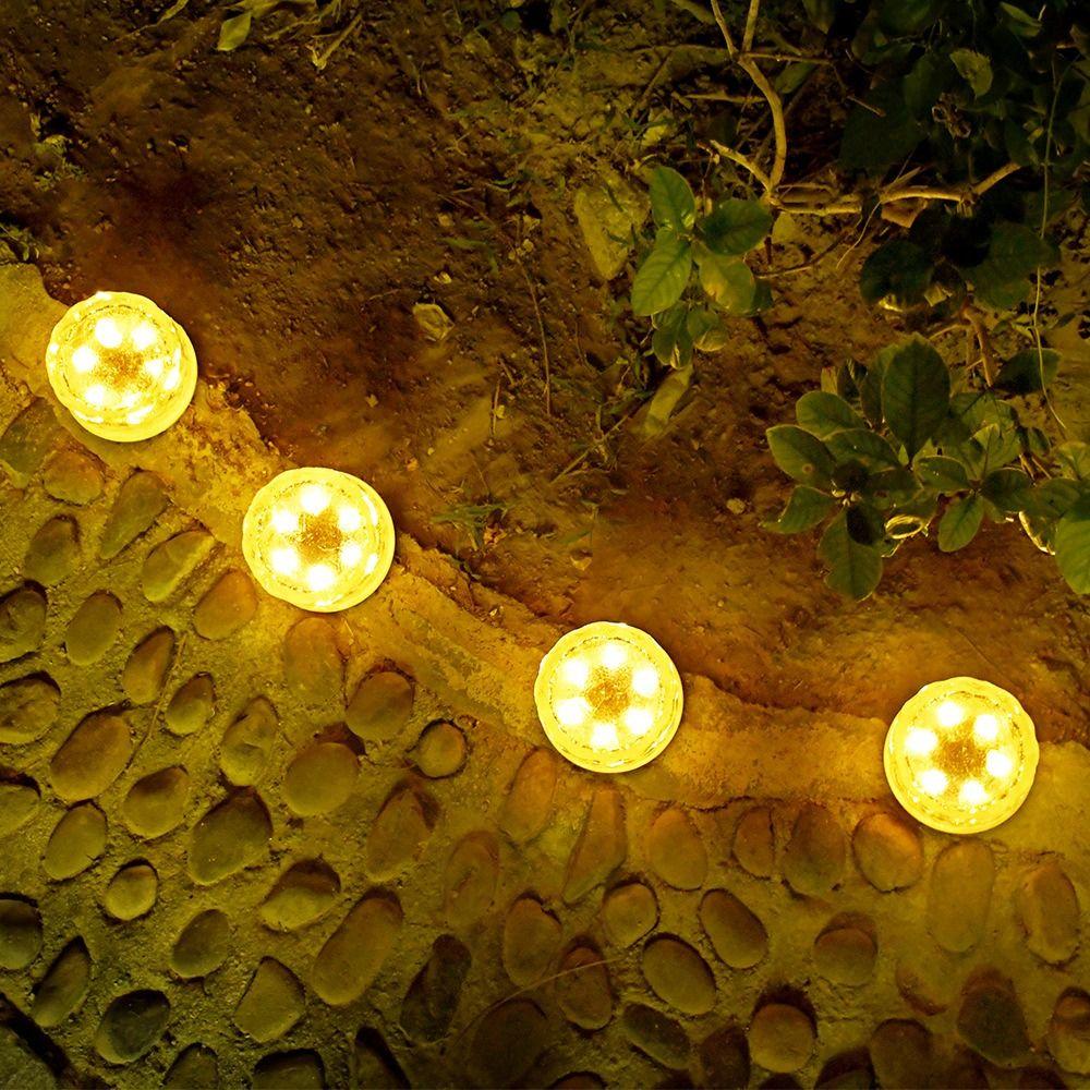Round Solar Ice Brick Light LED Step Decorative Light Landscape Atmosphere Lamp Deck Lights  Stair
