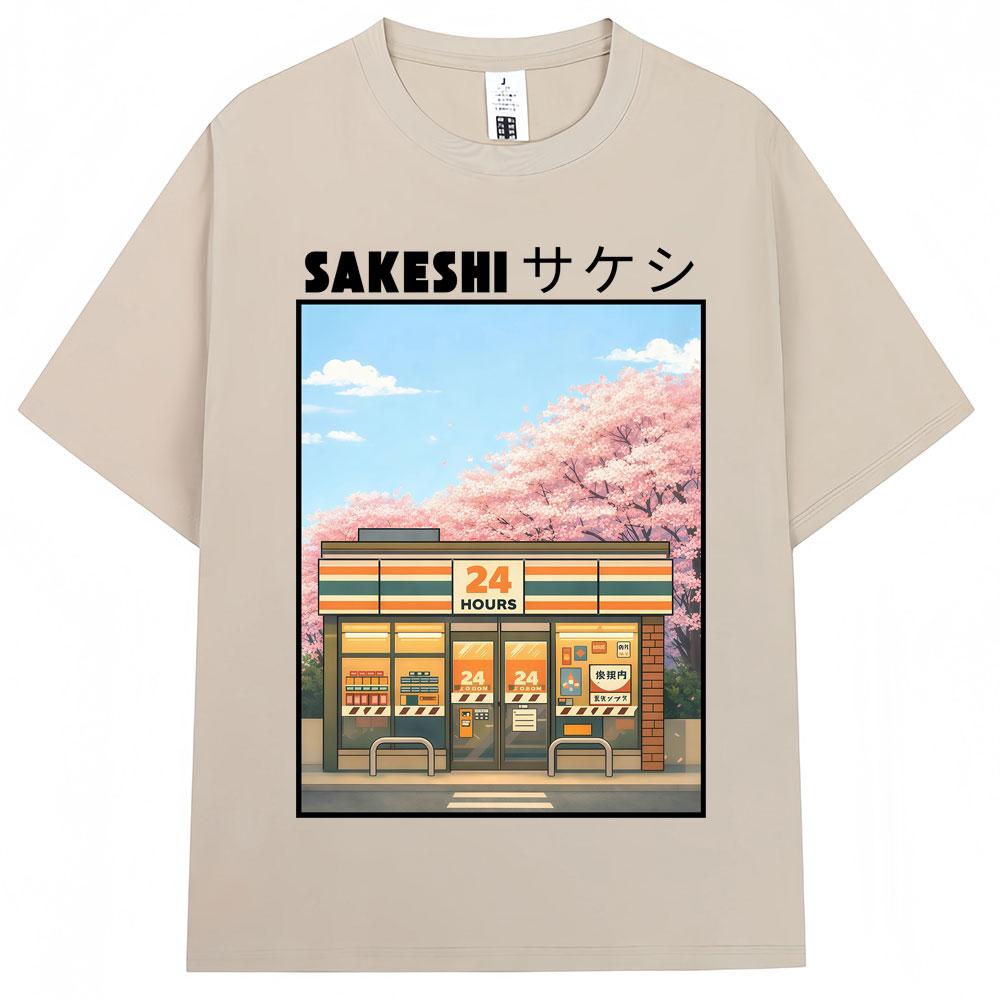 Japanese Style Konbini Convenience Store Graphic T Shirts Unisex Unisex Fashion Tokyo TShirts Oversized Cotton Casual T Shirt Gifts