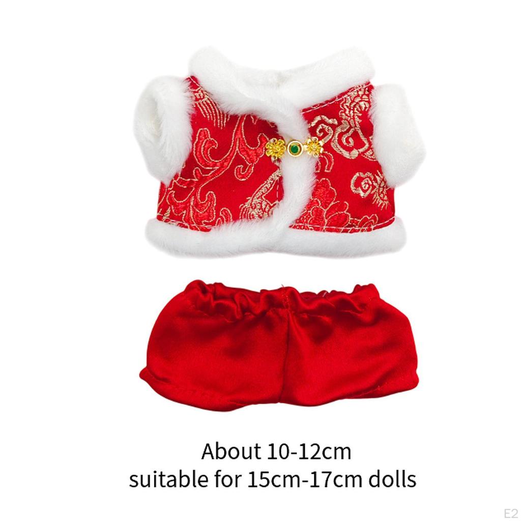 2x Dolls Year Coat and Pants, Handmade Clothing Accessories, Miniature Clothes for 15-17cm