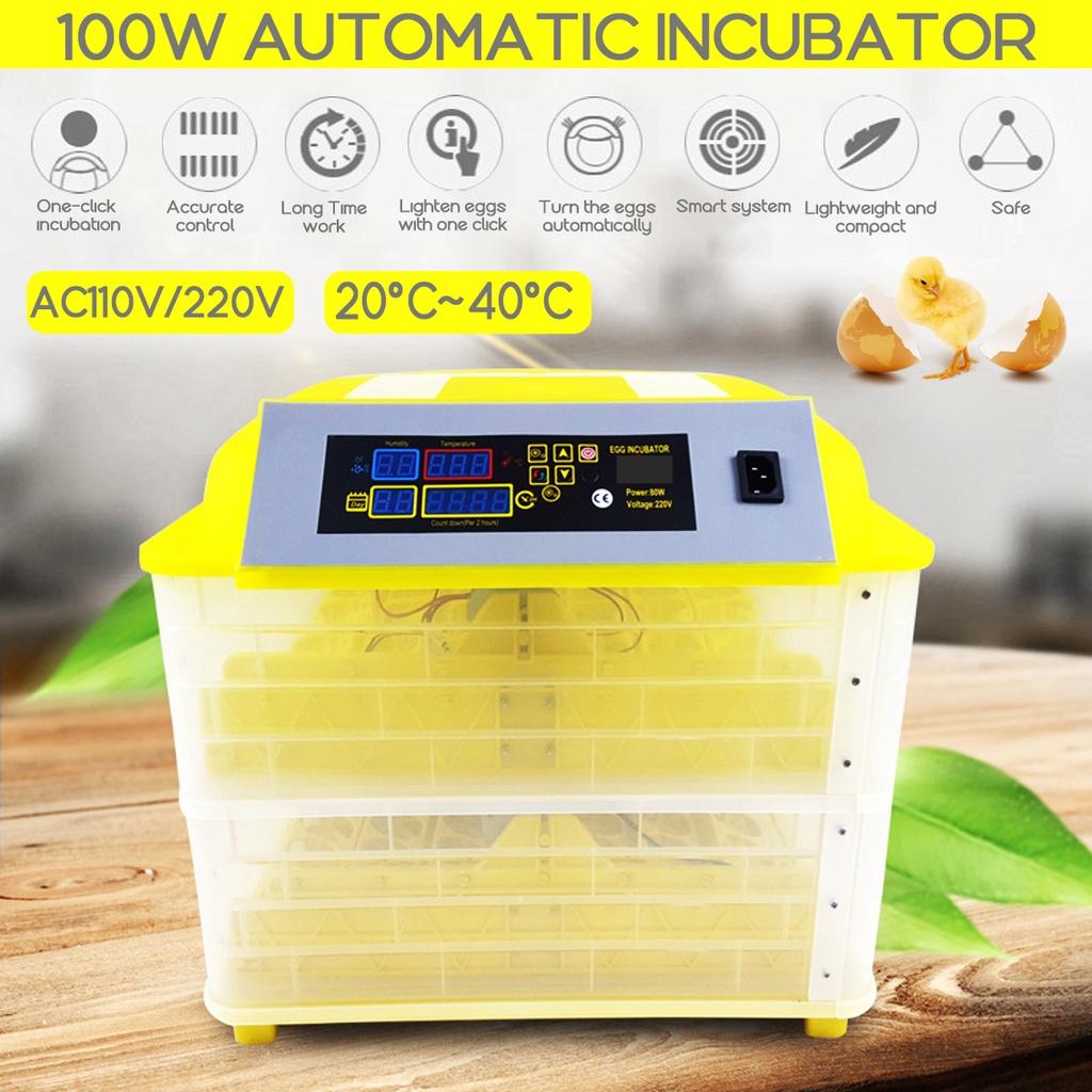 100W Automatic Eggs Incubator Brooder Bird Quail Chick Hatchery Incubator Poultry Hatcher Turner Farm Incubation Tools AC110V/220V 50/60HZEU/US