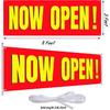 Large Now Open Banner Outdoor Indoor Signs Polyester Oxford Cloth Now Open Sign Hanging Banner for Lawn Outside Business Shop Decoration, 3 x 8