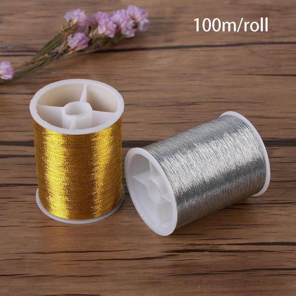 100 Metres New Handmade DIY Sewing Machine Embroidery Thread Cross Stitch Gold Wire