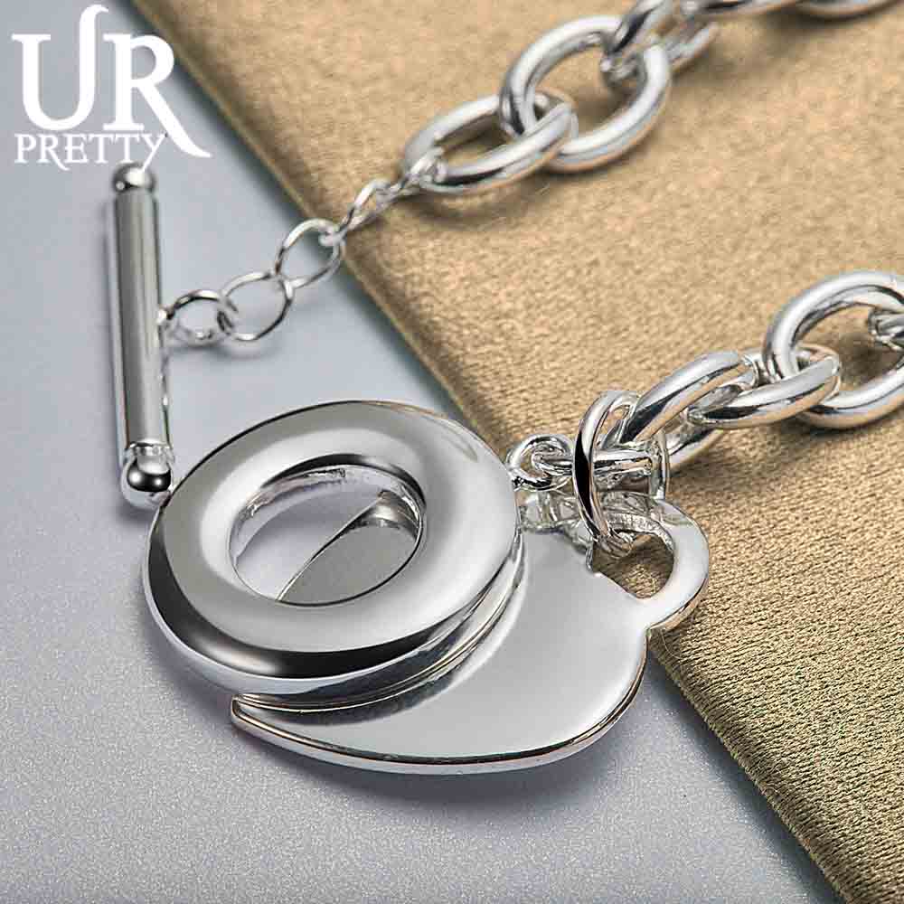 Подвеска в форме сердца из стерлингового серебра 925 пробы с пряжкой OT браслет для свадебной моды свадебные украшения