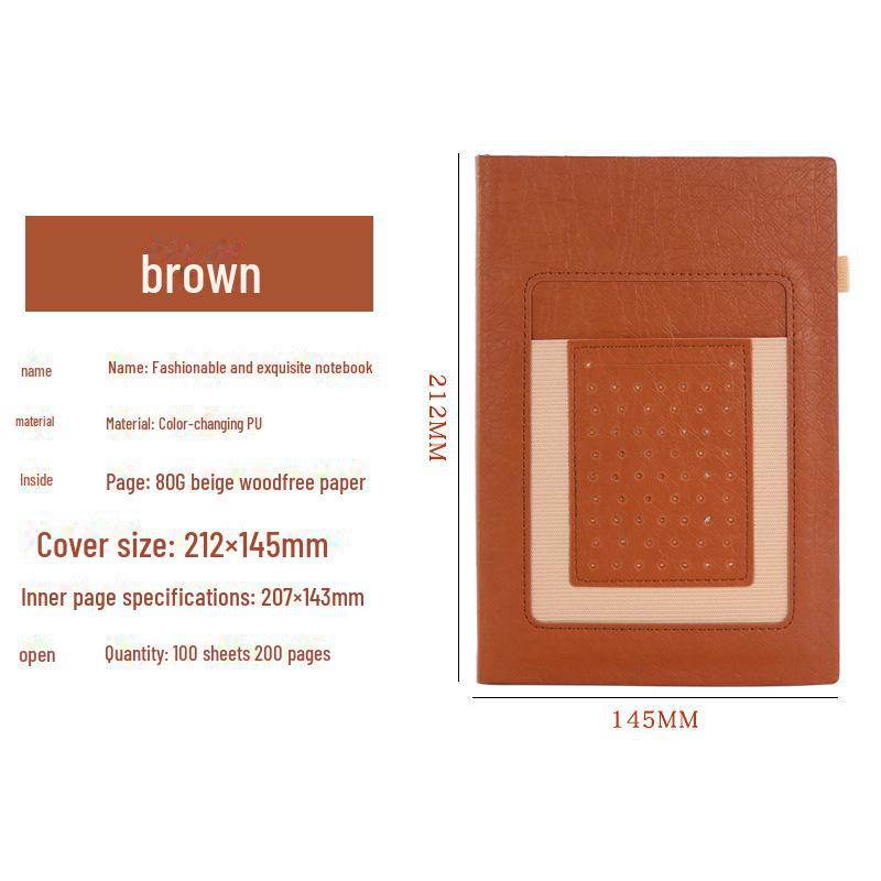 Творческий карманный блокнот формата А5 с держателем для ручки, настраиваемые страницы, компактный дизайн для студентов