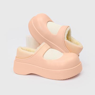 Женская зимняя теплая обувь Лолита ЭВА Мягкая подошва Шлепанцы Короткие плюшевые домашние сандалии на платформе Домашняя обувь из хлопка Тапочки Мэри Джейн