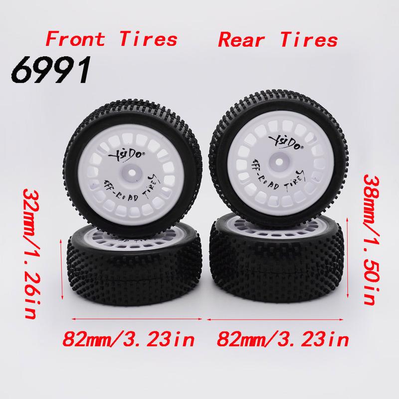 4Pcs YSIDO 82/87mm Off-road Front Rear Tires for HSP Wltoys HPI Redcat Traxxas Axial Tamiya TT02B 1/10 1/12 RC Racing Car