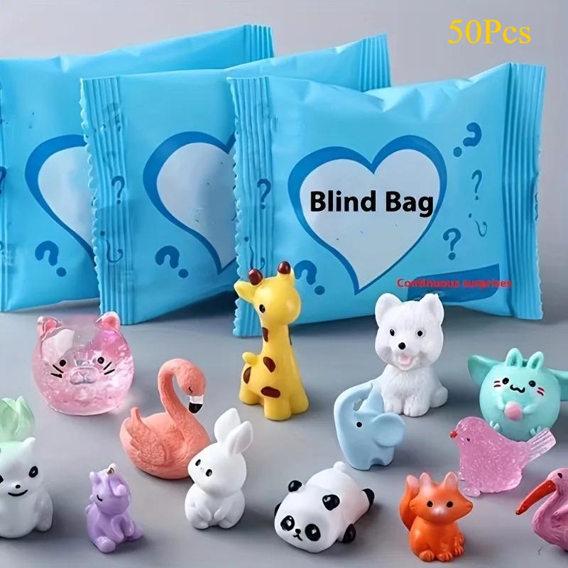 50 шт. Мини-сюрприз-пакетики с животными, милые светящиеся животные разных цветов, игрушки-сюрпризы в слепой коробке для детей, подарки на день рождения