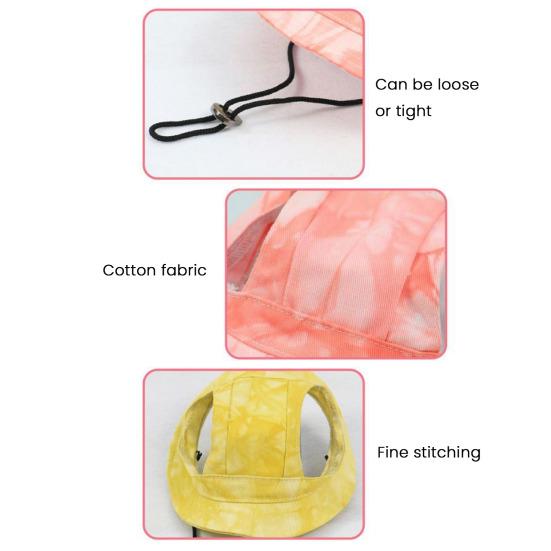 Corgi Sun Hat Pet Cap with Ear Holes Dog Sun Cap with Adjustable Neck Strap for Small And Medium Sized Pets Outdoor Sun Protection