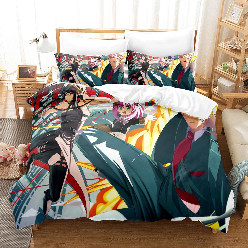 Аниме 3D Цифровая Печать Постельное Белье Комплект из Четырех Предметов Комплект из Трех Предметов Шпионский Игровой Дом Простыни Одеяло