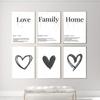 Family Word Art Poster Black White Love Print Minimalist Canvas Painting Modern Housewarming Wall Picture Living Room Home Decor