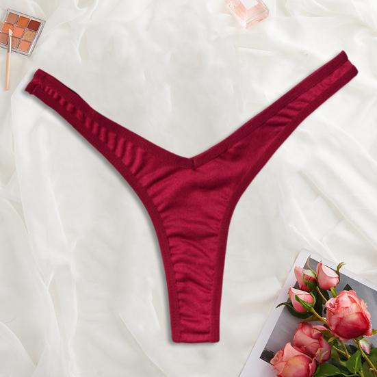 Women Thong Panties Thin Low Waist Seamless Solid Color Good Breathability Lady Underpants