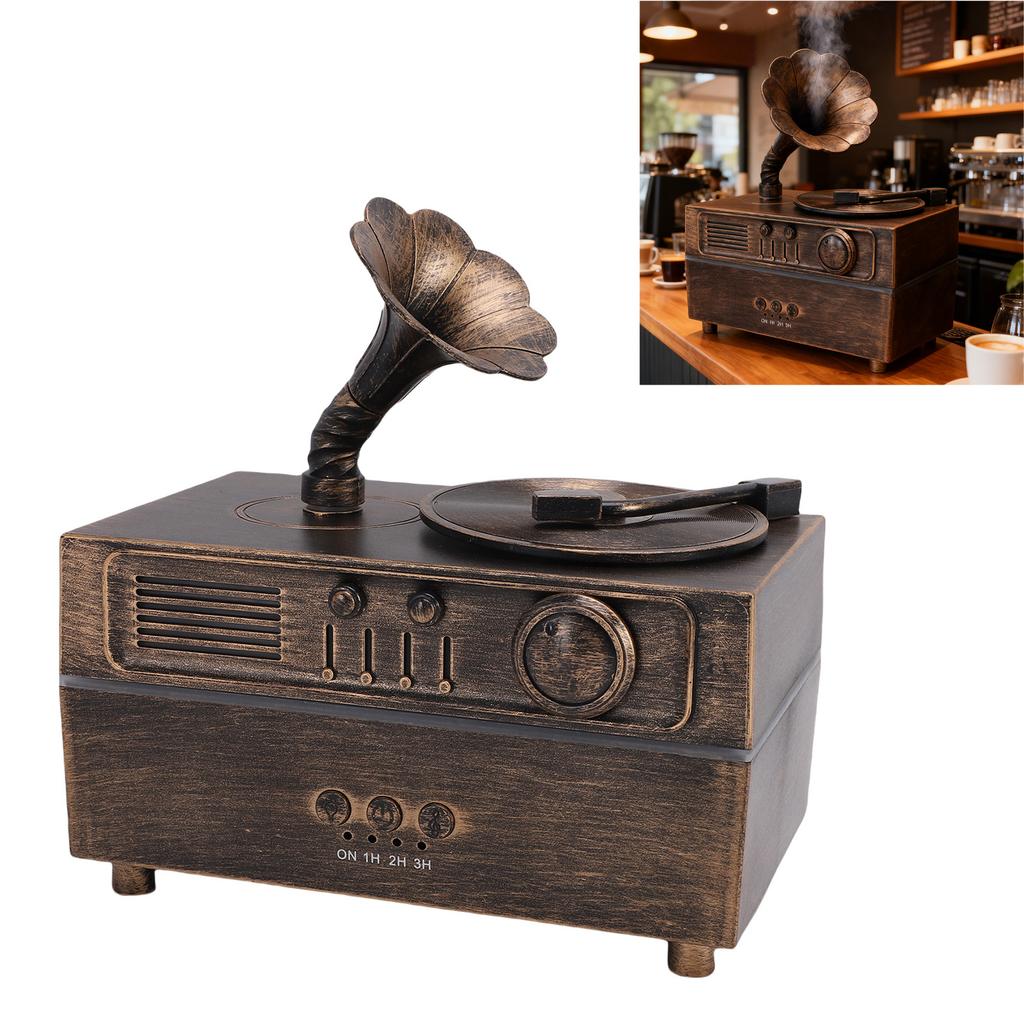 Retro Aromatherapy Humidifier Unique Gramophone   Vintage Oil Diffuser Fragrance Cool Mist Humidifier