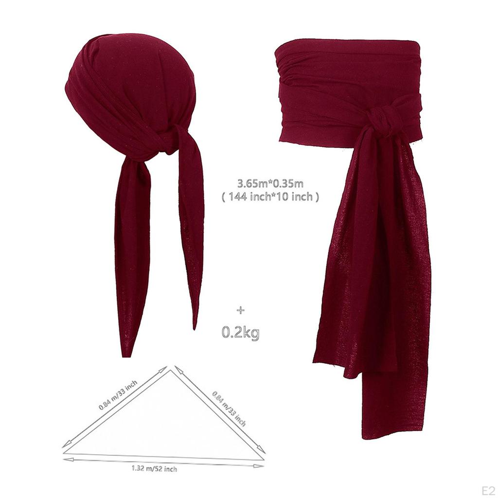 Pirate Head Scarf Hat Accessories Headband Sash Belt for Photo Props