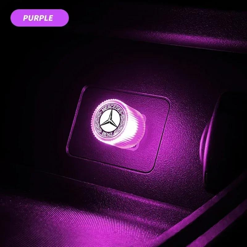 AABIH1 Car Mini USB LED Ambient Light Decorative Atmosphere Lamps For Mercedes Benz W220 W205 W211 W212 GLC GLS AMG W203 Accessories