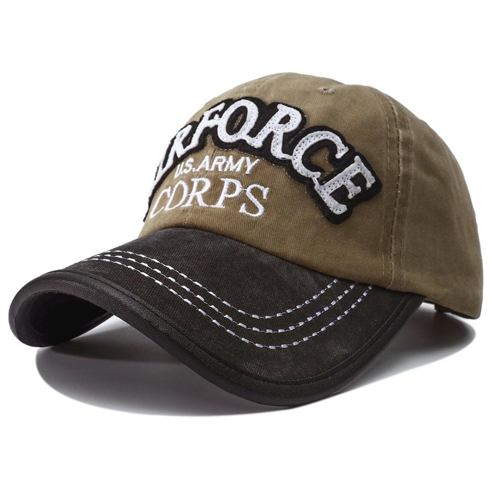 Папа-дальнобойщик Уличный Повседневный Стиль Уличный Хип-хоп Кепка Snapback Регулируемая Хлопковая Стиранная Кепка Бейсболка Винтажная Вышивка Вышитая Армия США Модный