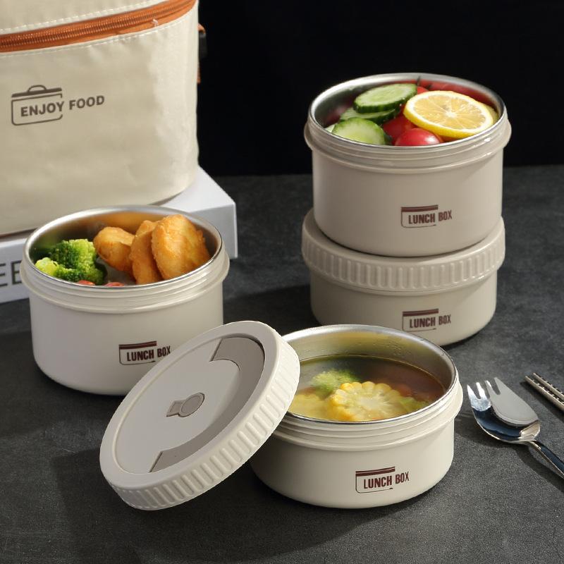 Бытовой термоизолированный ланч-бокс, портативный многослойный для офисных работников, студентов, герметичный бенто-бокс из нержавеющей стали 316