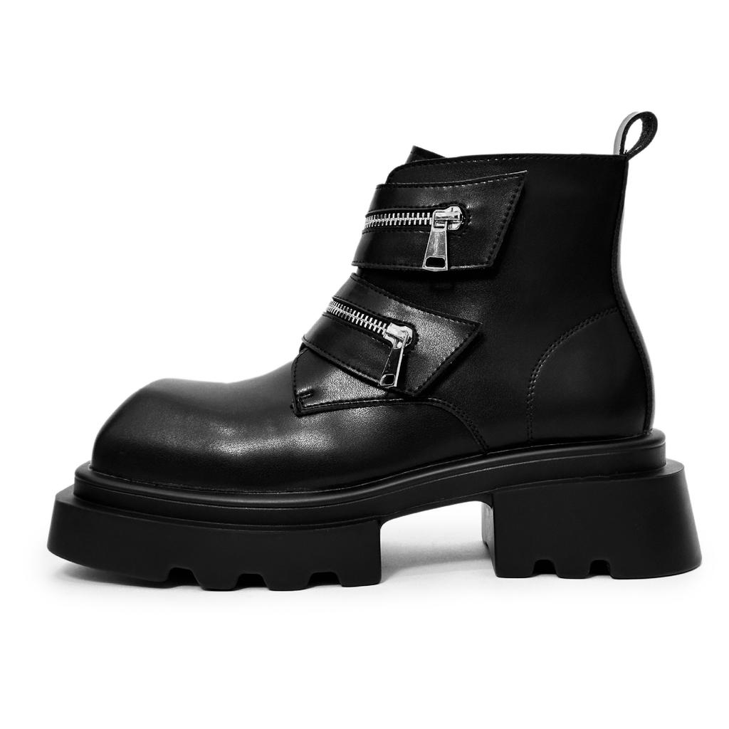 Нишевые ботинки Мартин с квадратным носком, мужские, высокого класса, на платформе-маффин, челси, парикмахерские, высокие дерби, кожаные туфли