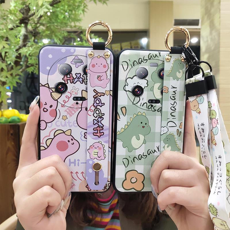 Cartoon Soft Case Phone Case For Xiaomi 13 Ultra Lanyard Anti-knock Protective Ring Silicone Wristband Durable Cute