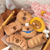 Croissant Capybara Pendant Decoration Plush Bread Key Chain Cute Bag Pendant  Unisex