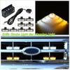 8X Amber+White  2LED Car Front Grille Strobe Bar Warning Hazard Emergency Light