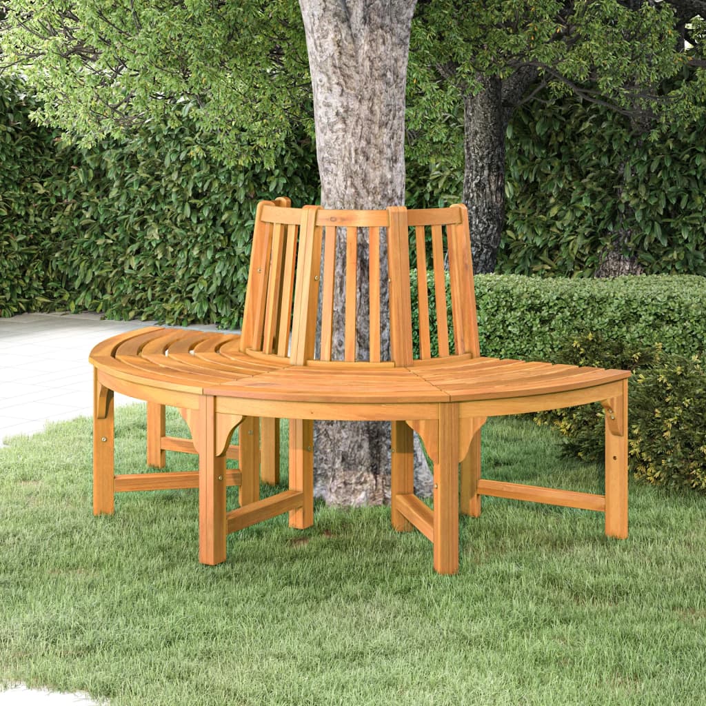 Semi Circular Tree Bench Ø160 cm Solid Eucalyptus Wood