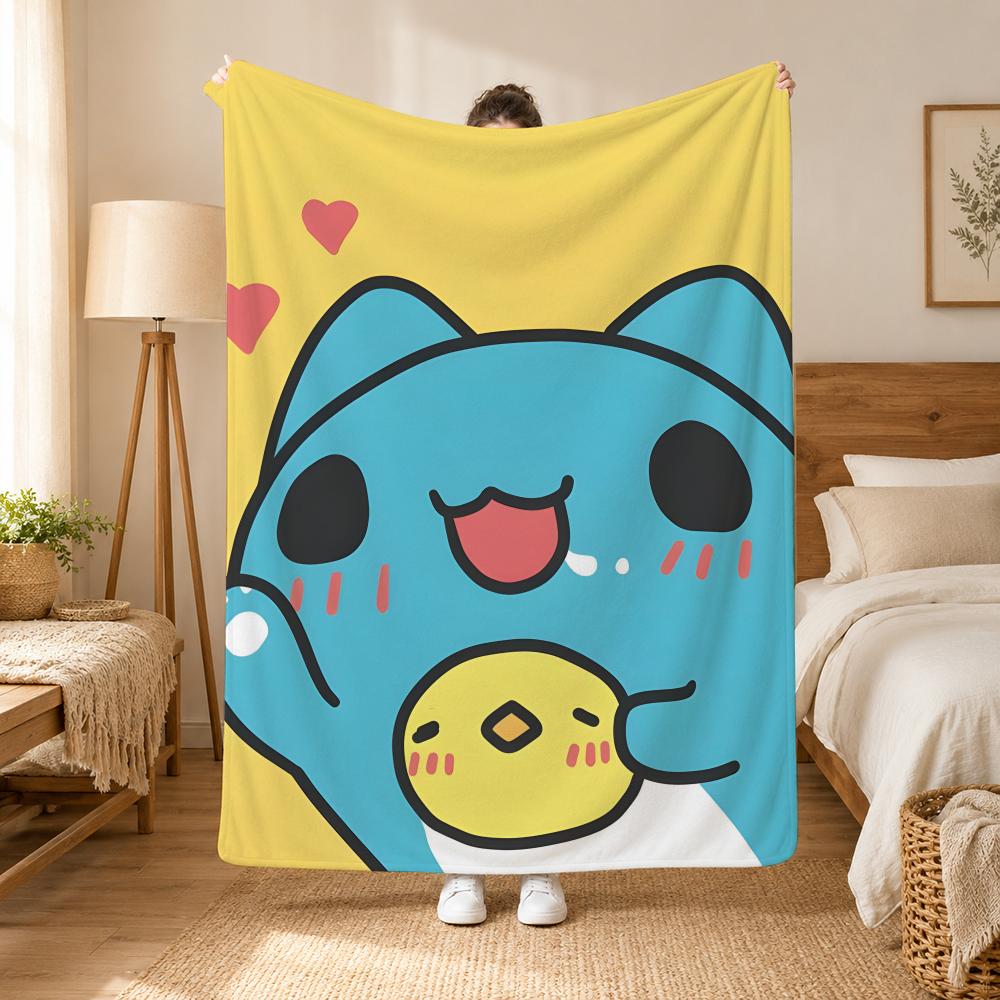 Bugcat Capoo Cartoon Character Throw 240g flannel blanket, suitable for sofas, beds, offices, exquisite gift blankets