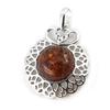 [N2171] - Silver Pendant 'Inspiration' Amber (rhodium-plated) - 31x24 Mm