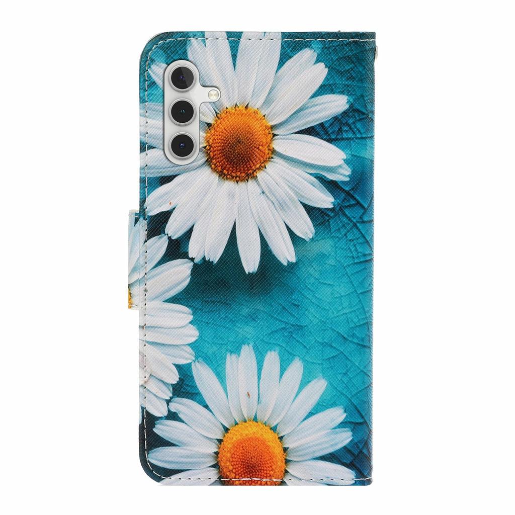 For Samsung Galaxy A17 5G Case Pattern Printing Protective Leather Folio Phone Cover with Wrist Strap