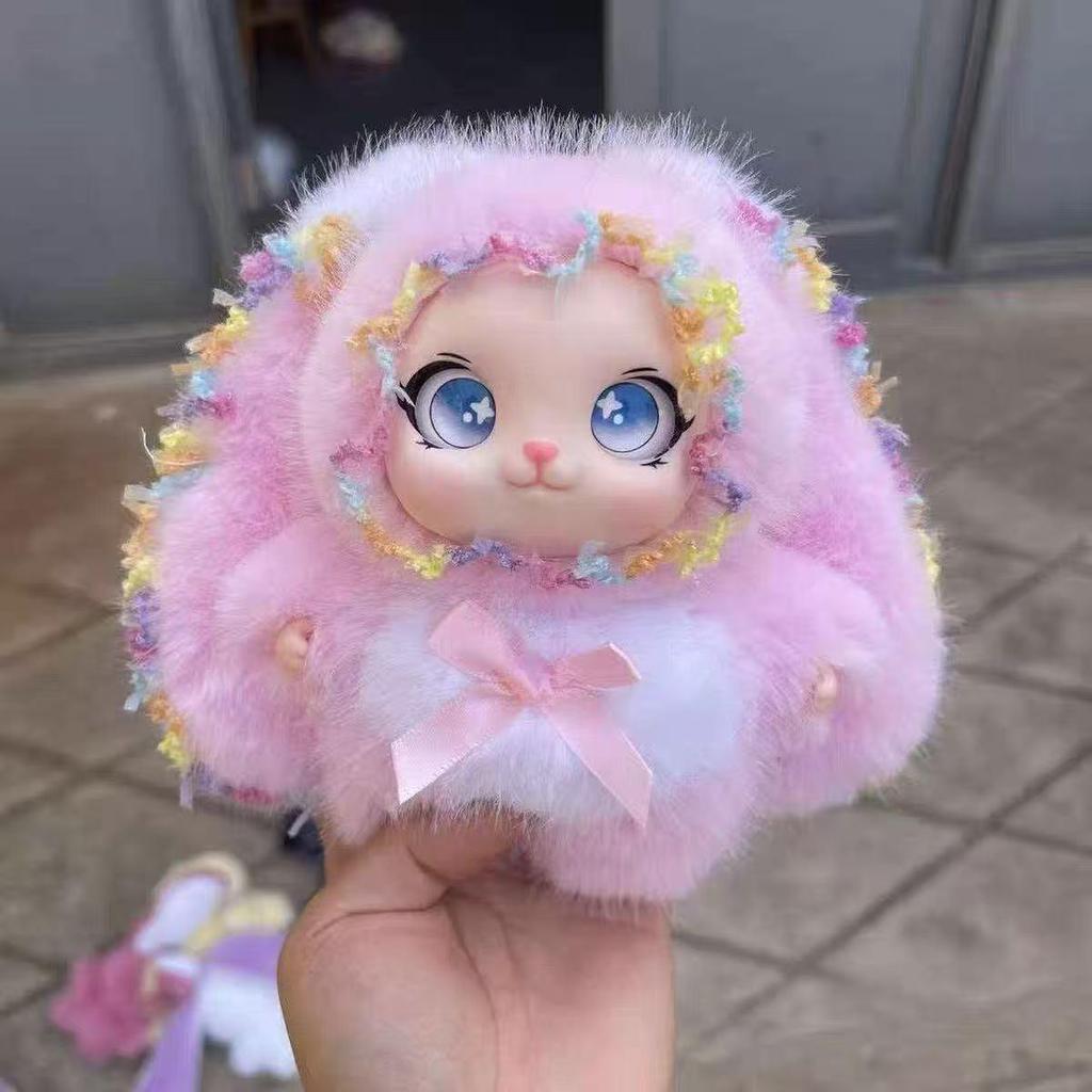 Lolita Rabbit Plush Doll Pendant - Cute Cartoon Figure Bag Charm