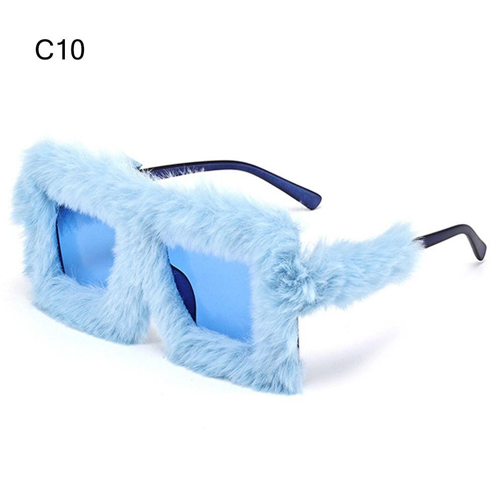 Мягкие Пушистые Плюшевые Солнцезащитные Очки Стиль Новинка Очки Модные Зимние Очки для Женщин