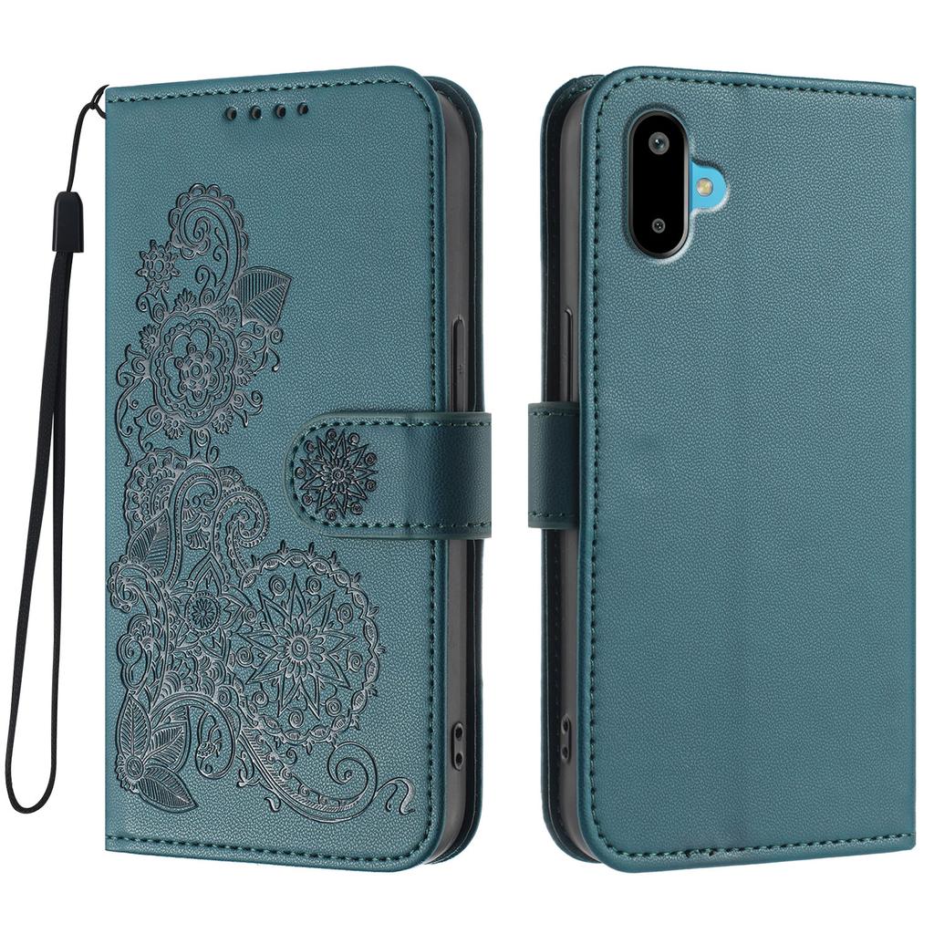 For Samsung Galaxy M06 5G/Galaxy F06 5G Phone Cases Mandala Flower Leather Wallet Mobile Cover with Strap