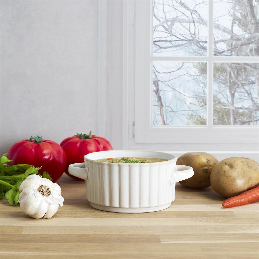 Vlora Bouillon Pot With Handles 8.5 Cm Beige