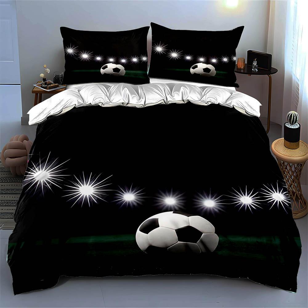 Soccer-themed spotlight. Bedding Duvet cover sets Duvet covers Pillowcases gifts (1 * Duvet Cover 2 * Pillowcases, without duvet insert)