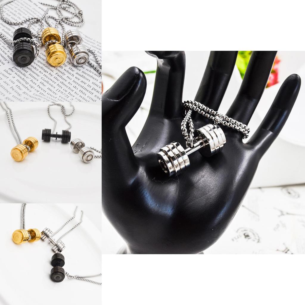 Ожерелье Temu Shein с подвеской в виде мультяшной гантели для хип-хоп моды и мужского подарка