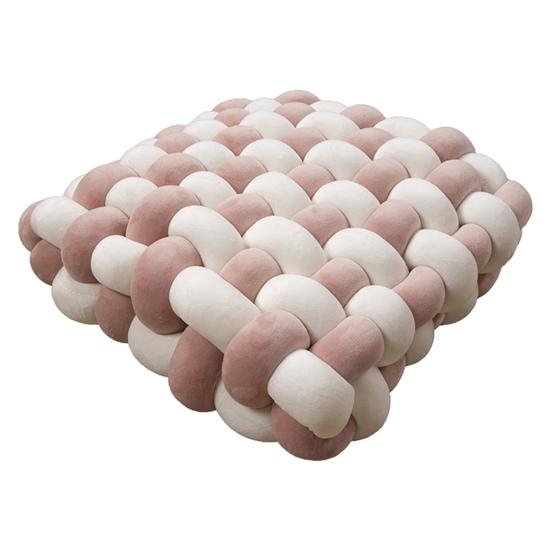 Завязанная квадратная подушка Мягкая подушка ПП Хлопковый наполнитель Дышащая, приятная для кожи, износостойкая, декоративная тканая подушка для домашнего офиса