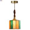 IWHD Japanese Vintage LED Pendant Light Fixtures Living Room Bedroom Cafe Loft Decor Kitchen Copper Colorful Glass Hanging Lamps