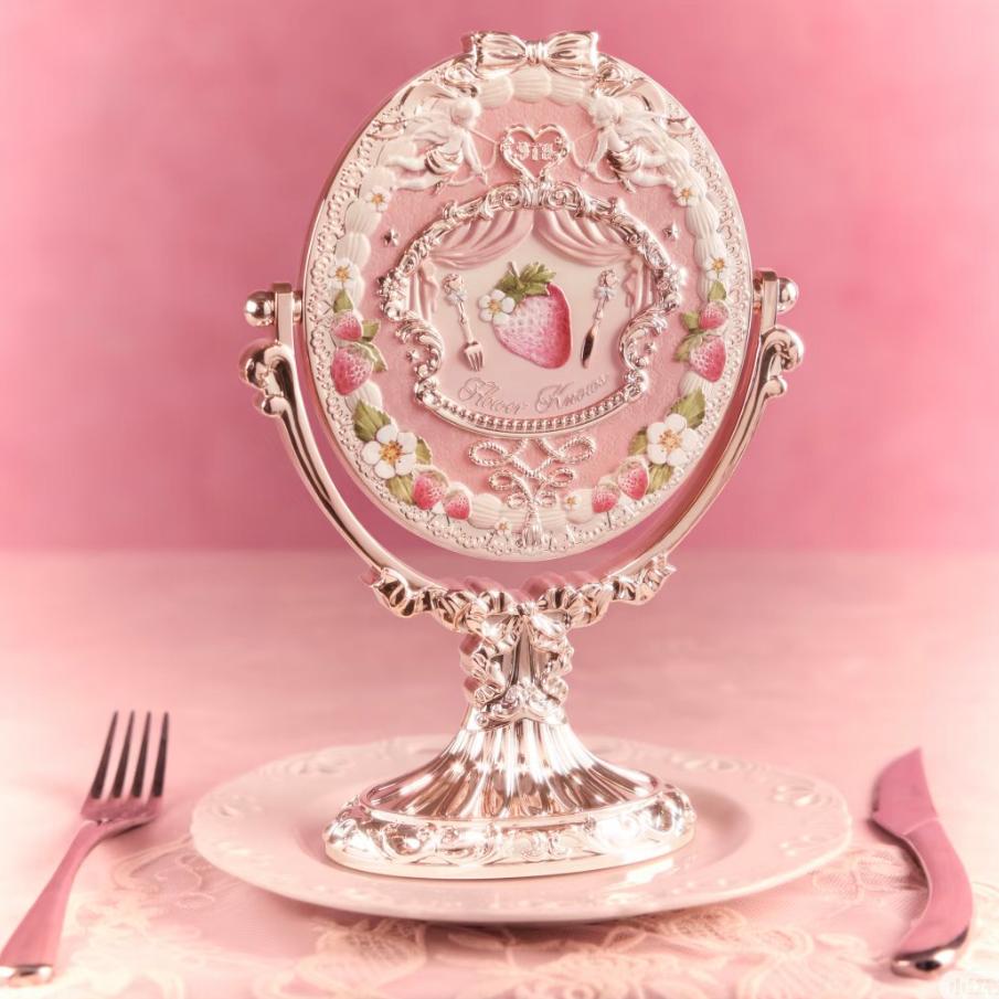 Flower Knows 9th Anniversary Desktop Mirror Air Cushion Comb Brush Bucket