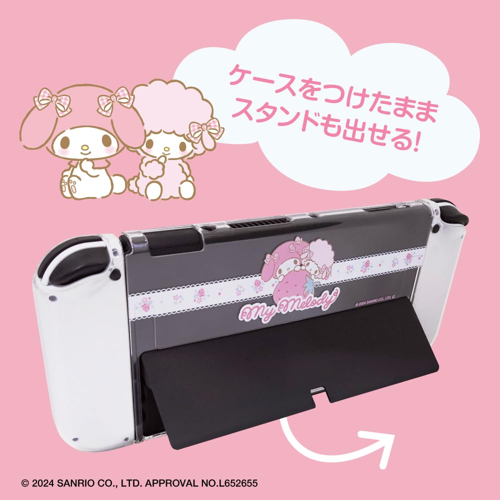 ALLONE Игровой отдельный прозрачный чехол Персонажи Sanrio My Melody x x 10 см Защищает от царапин и грязи Совместим с дисплеем Switch OLED
