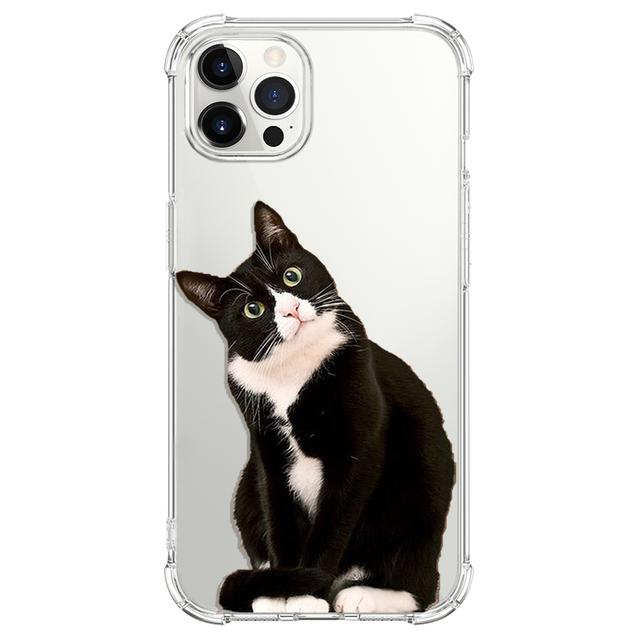 Cartoon Cute Cat Shockproof Phone Case For Iphone 12 13 Mini 11 Pro Max Xr X Xs Max 7 8 6 6s Plus Se 2020 Clear Soft Back Cover